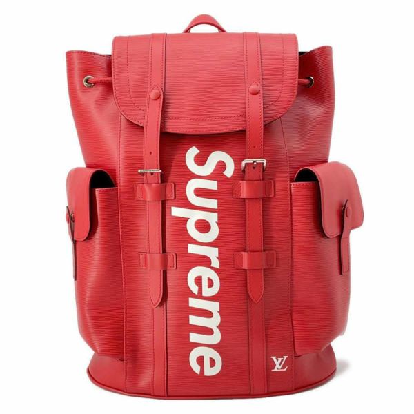 ルイヴィトン リュックサック エピ シュプリーム クリストファーPM M53414 LOUIS VUITTON Supreme レッド 黒 ブラック  安心保証 | 中古・新品ブランド販売ギャラリーレア公式通販