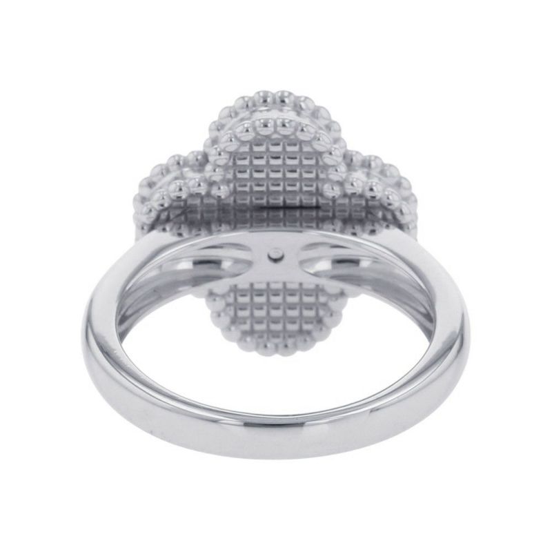 ヴァンクリ リング ヴィンテージ アルハンブラ リング マザーオブパール/ダイヤ 1P 0.05ct K18WG サイズ50 VCARF48900 指輪