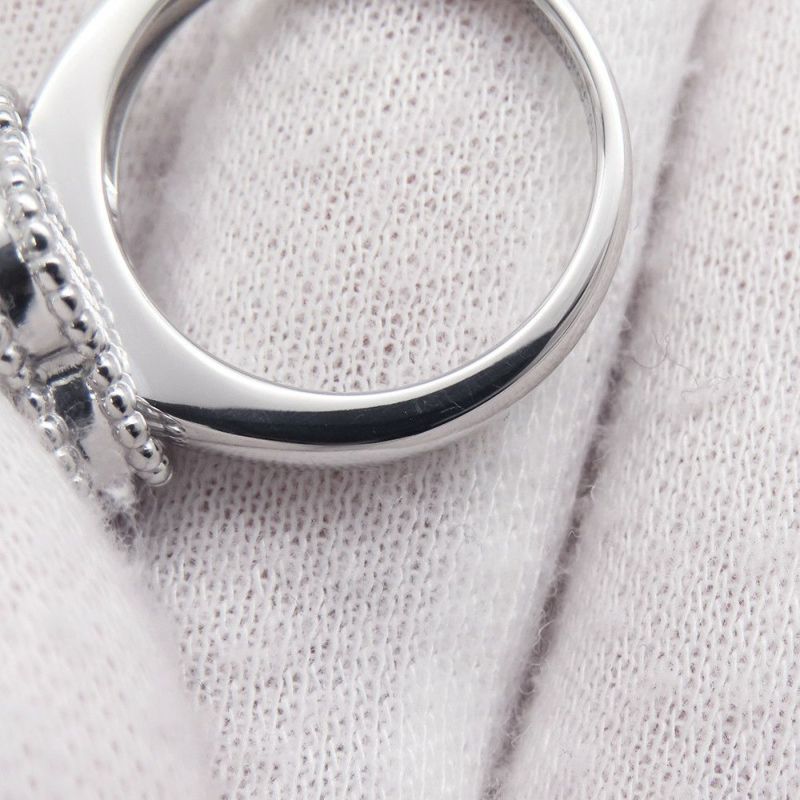 ヴァンクリ リング ヴィンテージ アルハンブラ リング マザーオブパール/ダイヤ 1P 0.05ct K18WG サイズ50 VCARF48900 指輪