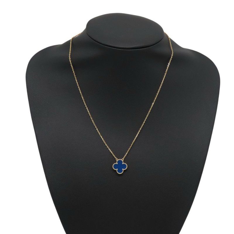 ヴァンクリーフ&アーペル ネックレス ヴィンテージ アルハンブラ ペンダント ブルーアゲート K18YGイエローゴールド VCARP9SY00