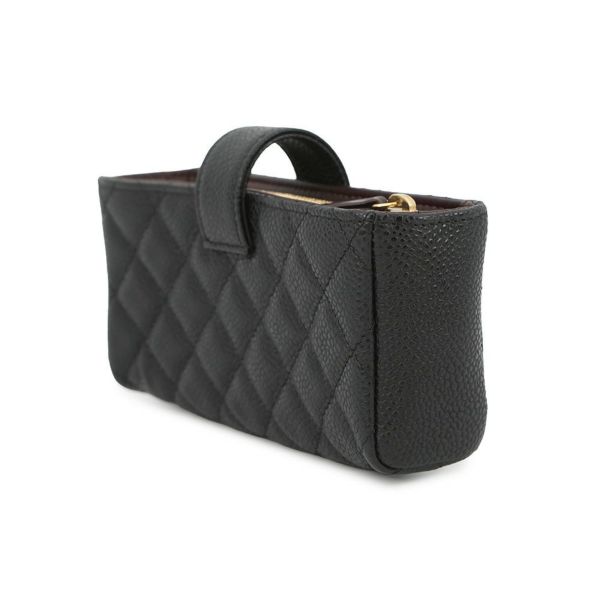 シャネル ポーチ マトラッセ ココマーク キャビアスキン A48227 CHANEL 小銭入れ 黒