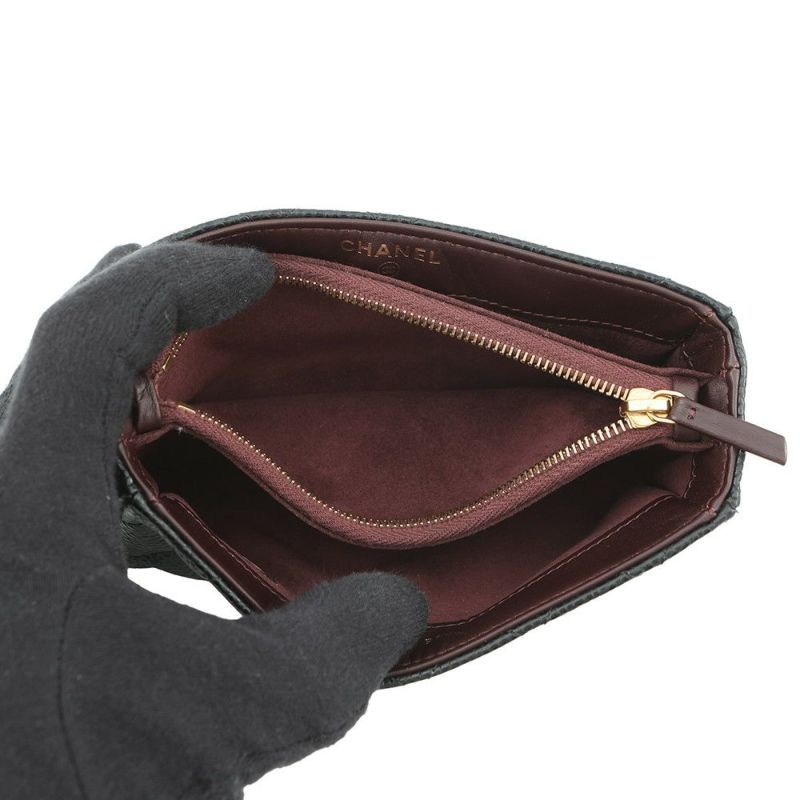 シャネル ポーチ マトラッセ ココマーク キャビアスキン A48227 CHANEL 小銭入れ 黒