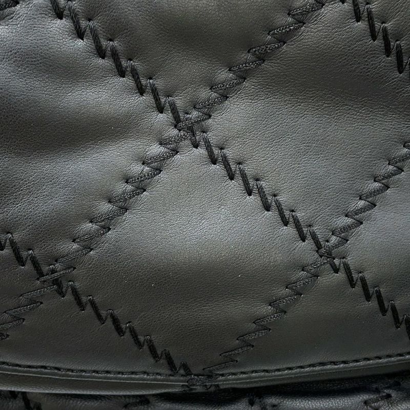 シャネル チェーンショルダーバッグ マトラッセ ココマーク ウルトラステッチ ダブルチェーン レザー CHANEL A50853 黒