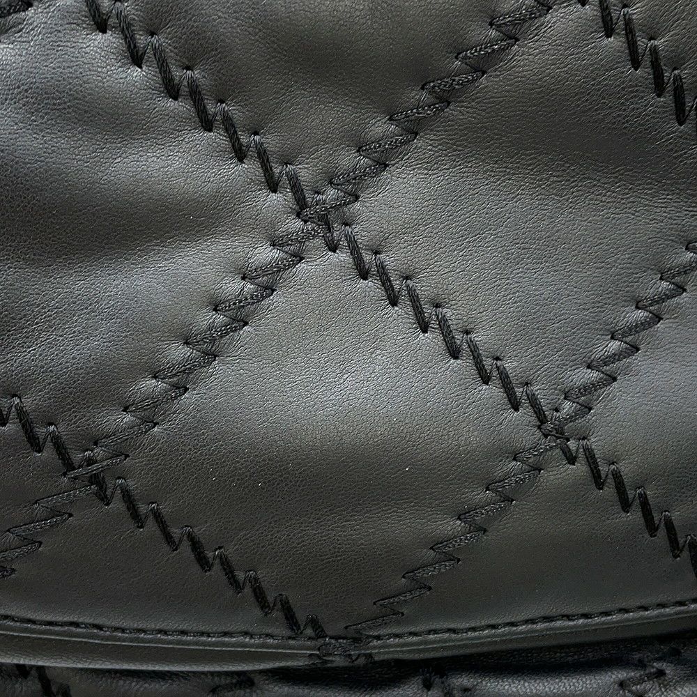 シャネル チェーンショルダーバッグ マトラッセ ココマーク ウルトラステッチ ダブルチェーン レザー CHANEL A50853 黒