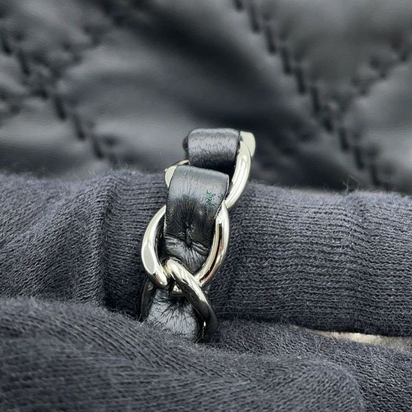 シャネル チェーンショルダーバッグ マトラッセ ココマーク ウルトラステッチ ダブルチェーン レザー CHANEL A50853 黒