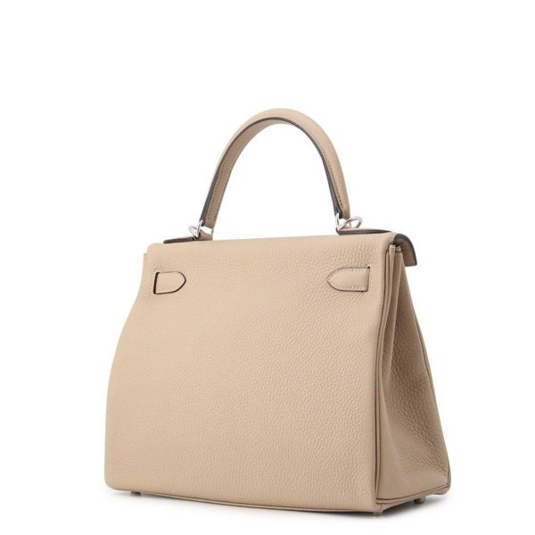 エルメス ハンドバッグ ケリー28 内縫い トレンチ/シルバー金具 トリヨンクレマンス Z刻印 2wayショルダー