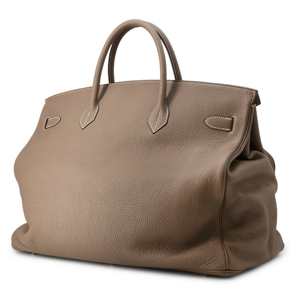 エルメス ハンドバッグ バーキン50 エトゥープ/シルバー金具 トリヨンクレマンス □I刻印 HERMES バッグ