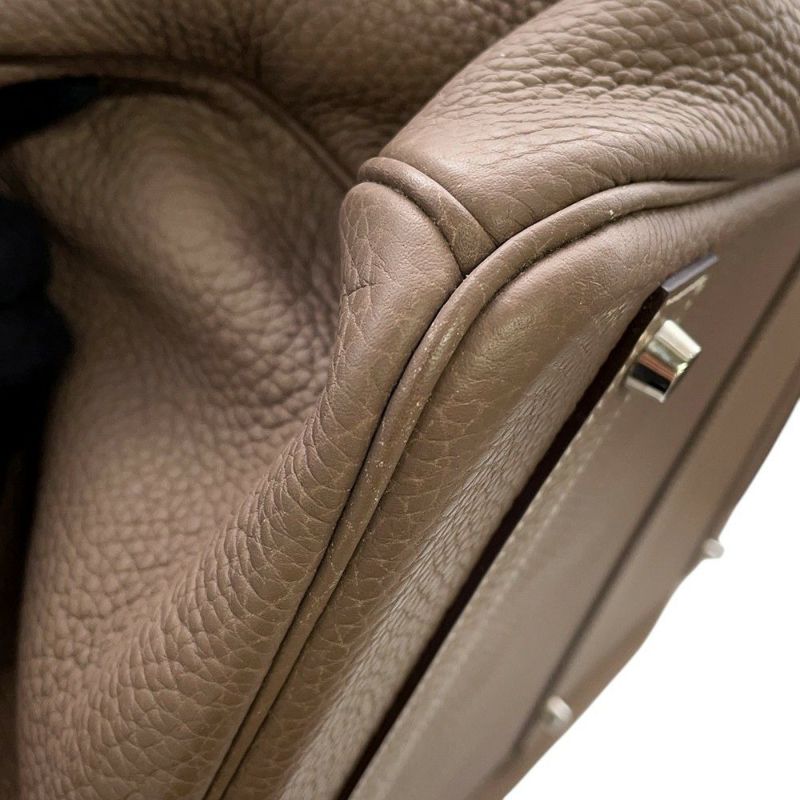 エルメス ハンドバッグ バーキン50 エトゥープ/シルバー金具 トリヨンクレマンス □I刻印 HERMES バッグ