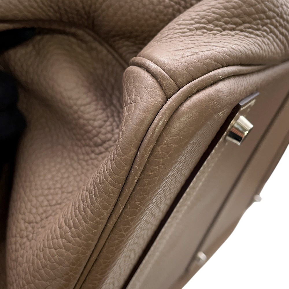 エルメス ハンドバッグ バーキン50 エトゥープ/シルバー金具 トリヨンクレマンス □I刻印 HERMES バッグ