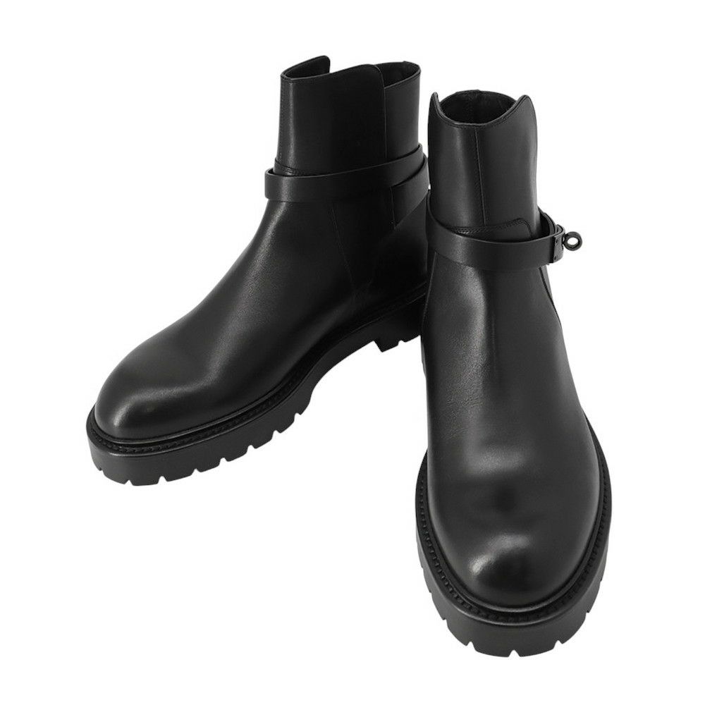 エルメス ショートブーツ ジェフ レザー メンズサイズ41 HERMES 靴 黒