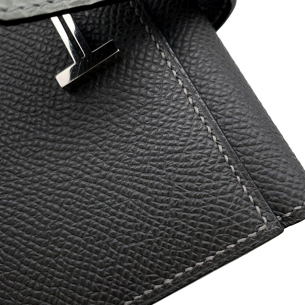エルメス 三つ折り財布 ベアン コンビネ タッチ グラファイト/グリシマン/シルバー金具 エプソン/アリゲーターマット B刻印