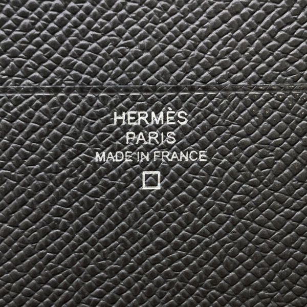 エルメス 三つ折り財布 ベアン コンビネ タッチ グラファイト/グリシマン/シルバー金具 エプソン/アリゲーターマット B刻印