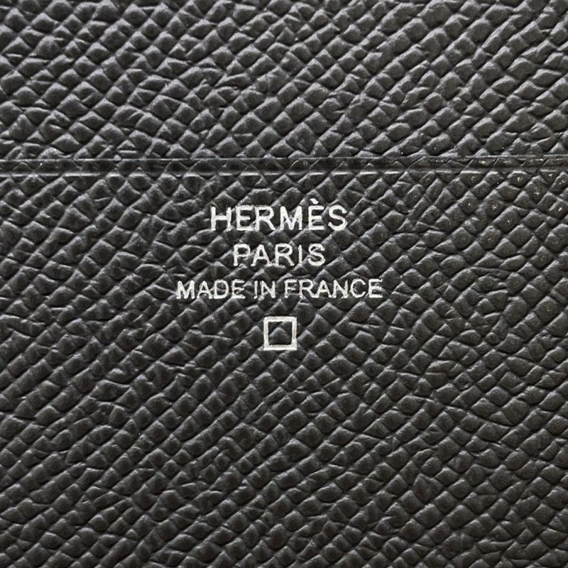 エルメス 三つ折り財布 ベアン コンビネ タッチ グラファイト/グリシマン/シルバー金具 エプソン/アリゲーターマット B刻印