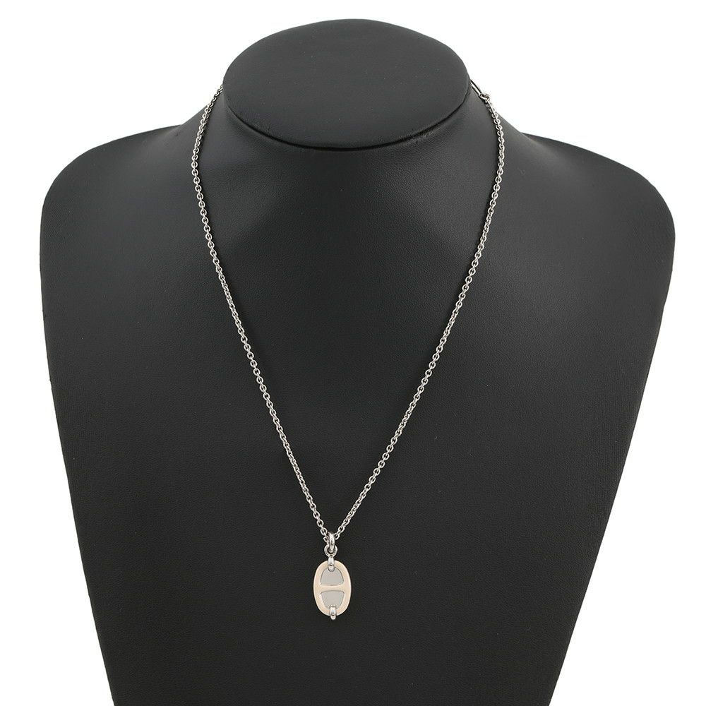 エルメス ネックレス ペンダント ミニ・マイヨン PM クレーム/シルバー金具 HERMES アクセサリー
