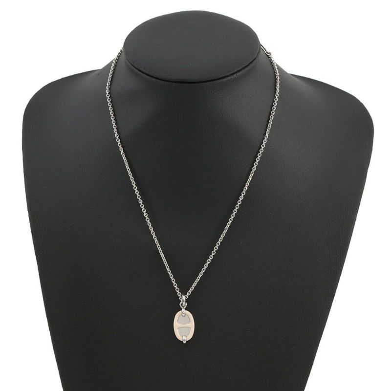 エルメス ネックレス ペンダント ミニ・マイヨン PM クレーム/シルバー金具 HERMES アクセサリー