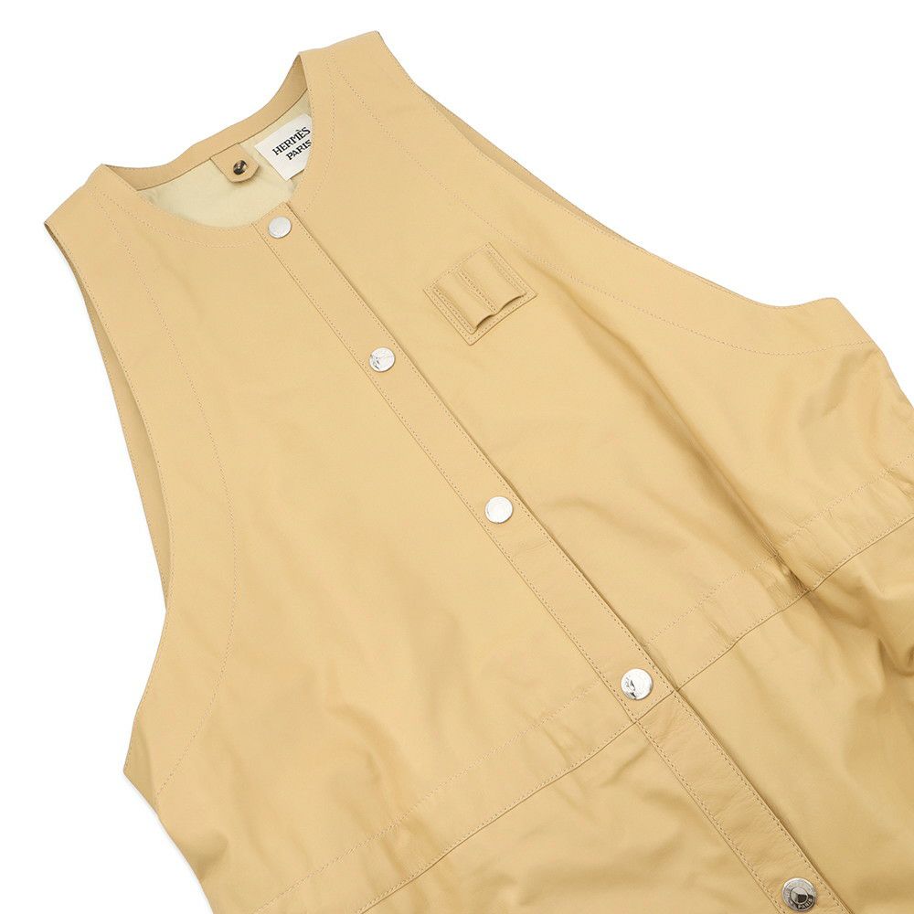 エルメス ジレ カーフレザー レディースサイズ36 HERMES