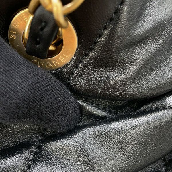 シャネル ハンドバッグ マトラッセ ココマーク リボン ボウ バッグ ラムスキン AS5851 CHANEL 黒 2way