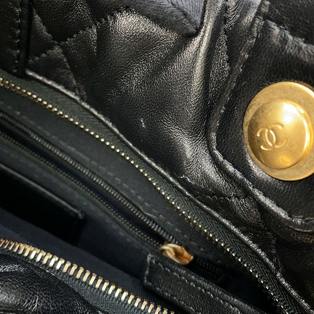 シャネル ハンドバッグ マトラッセ ココマーク リボン ボウ バッグ ラムスキン AS5851 CHANEL 黒 2way