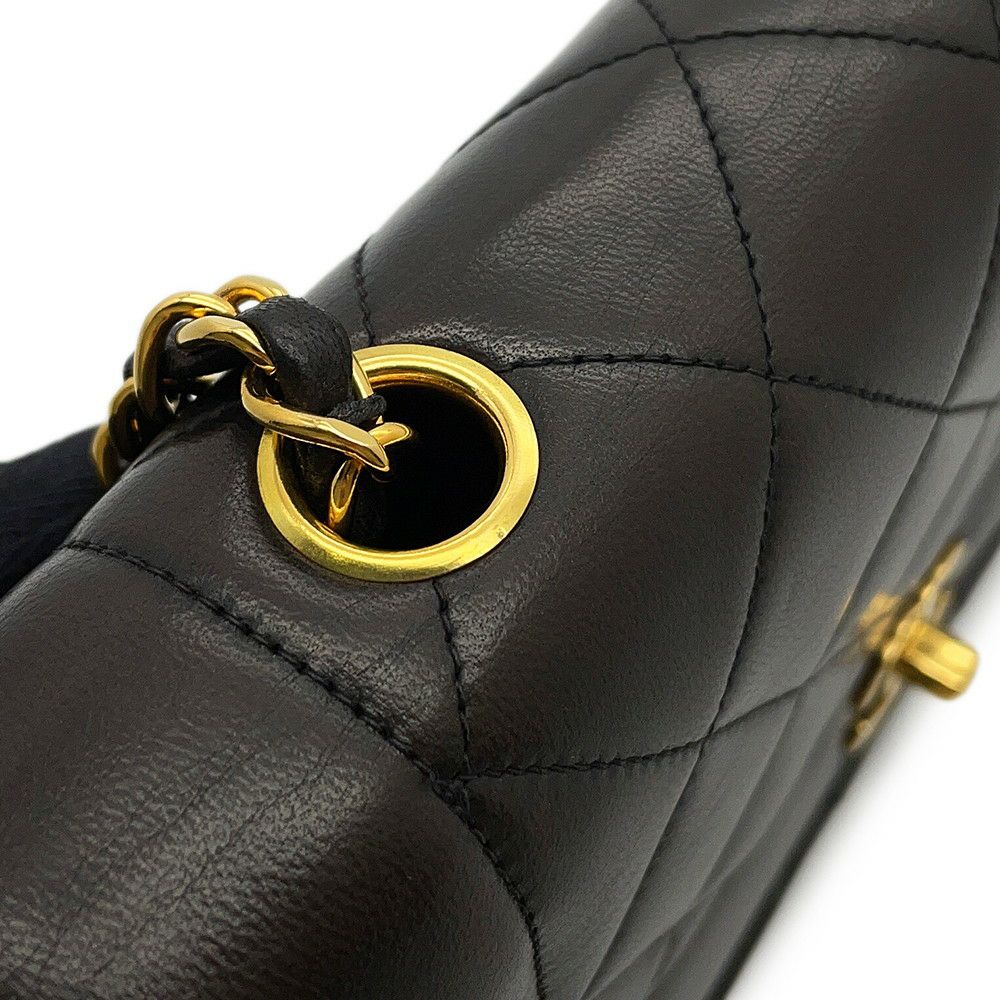 シャネル チェーンショルダーバッグ マトラッセ ココマーク ダイアナ ラムスキン A01164 CHANEL 黒