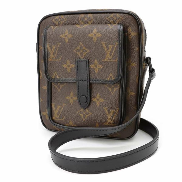 ルイヴィトン ショルダーバッグ モノグラム・マカサー クリストファー・ウエアラブル ウォレット M69404 LOUIS VUITTON ヴィトン バッグ 斜め掛け メンズ ブラック 黒