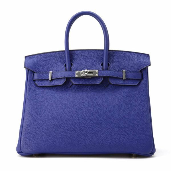 エルメス バーキン25 ブルーエレクトリック/シルバー金具 トゴ C刻印 HERMES Birkin ハンドバッグ