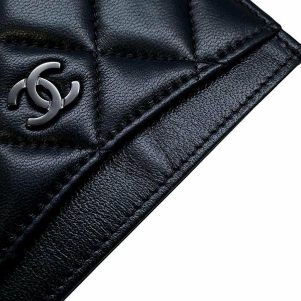 シャネル カードケース クラシック マトラッセ ココマーク ラムスキン AP0213 CHANEL 定期入れ 名刺入れ パスケース 黒