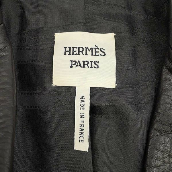 エルメス ジャケット レザー ディアスキン レディースサイズ38 HERMES アウター