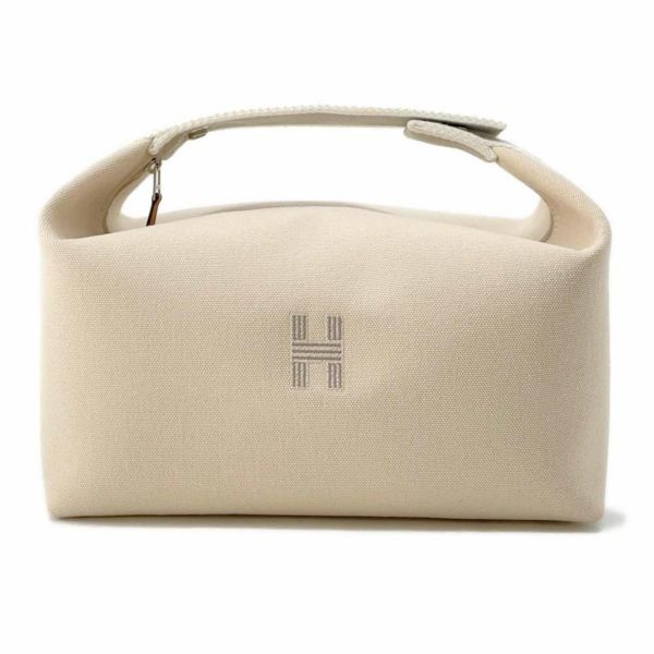 エルメス ポーチ ブリッド・ア・ブラックGM ベージュ/シルバー金具 キャンバス HERMES バッグ 小物入れ