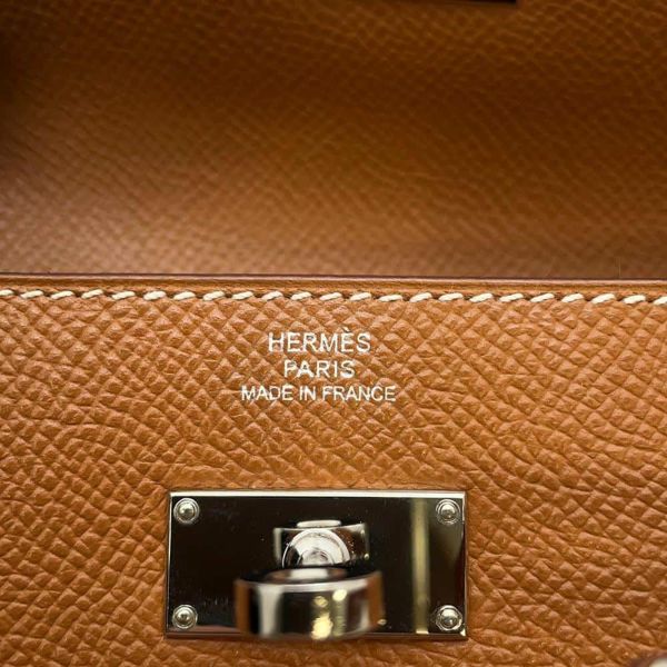 エルメス 長財布 ケリーウォレット ロング ゴールド/シルバー金具 エプソン □Q刻印 HERMES 財布