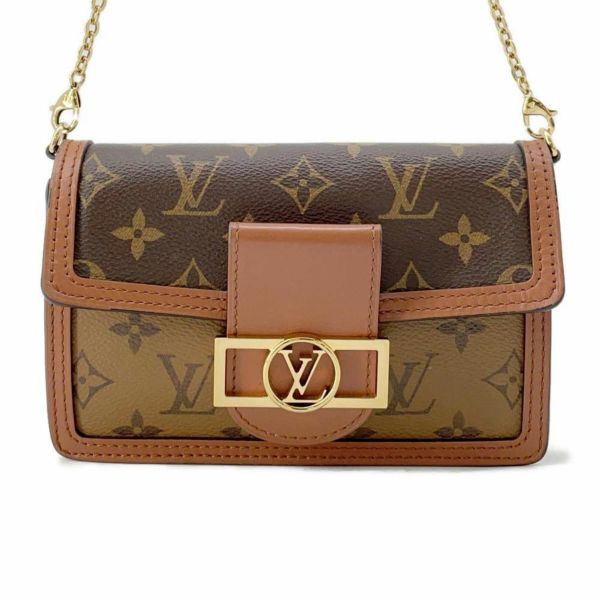 ルイヴィトン チェーンショルダーバッグ ポルトフォイユ・ドーフィーヌ モノグラム・リバース M68746 LOUIS VUITTON 黒