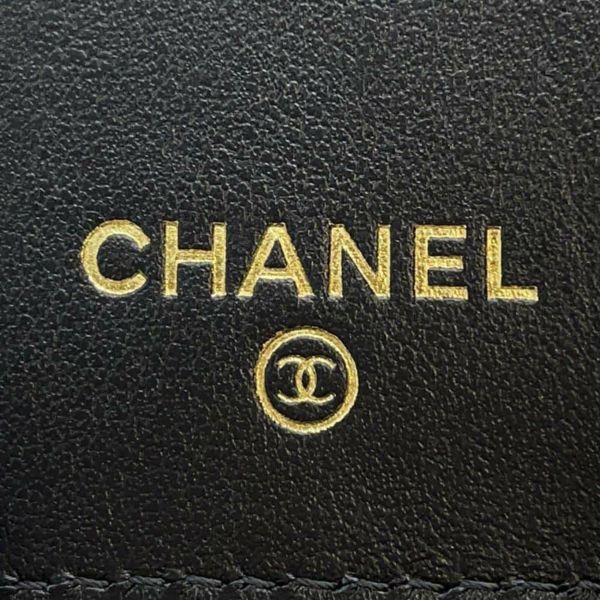 シャネル 三つ折り財布 マトラッセ ココマーク コンパクトウォレット キャビアスキン AP4084 CHANEL 財布 黒