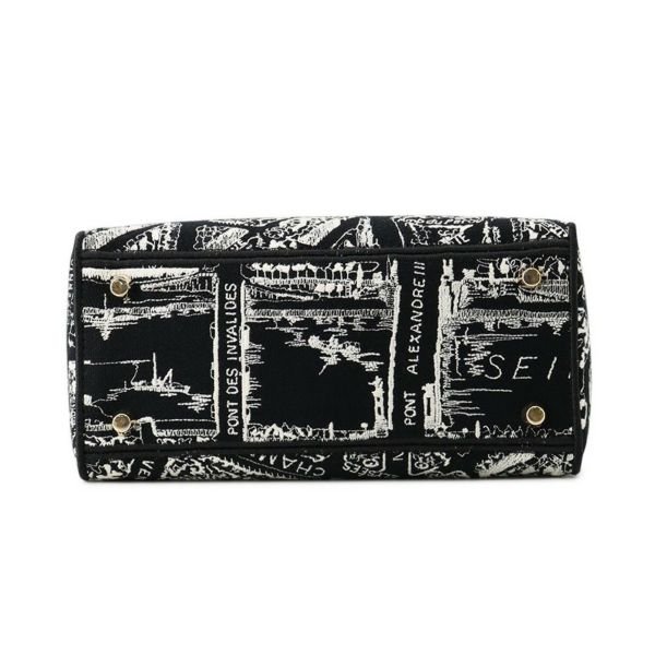 クリスチャン・ディオール ハンドバッグ レディディーライト Plan de Paris ミディアム M0565OOMP_M993 2way 黒