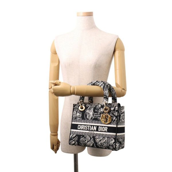 クリスチャン・ディオール ハンドバッグ レディディーライト Plan de Paris ミディアム M0565OOMP_M993 2way 黒