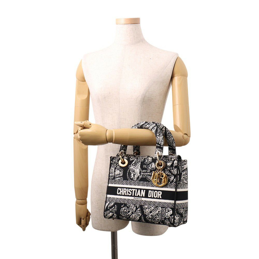 クリスチャン・ディオール ハンドバッグ レディディーライト Plan de Paris ミディアム M0565OOMP_M993 2way 黒