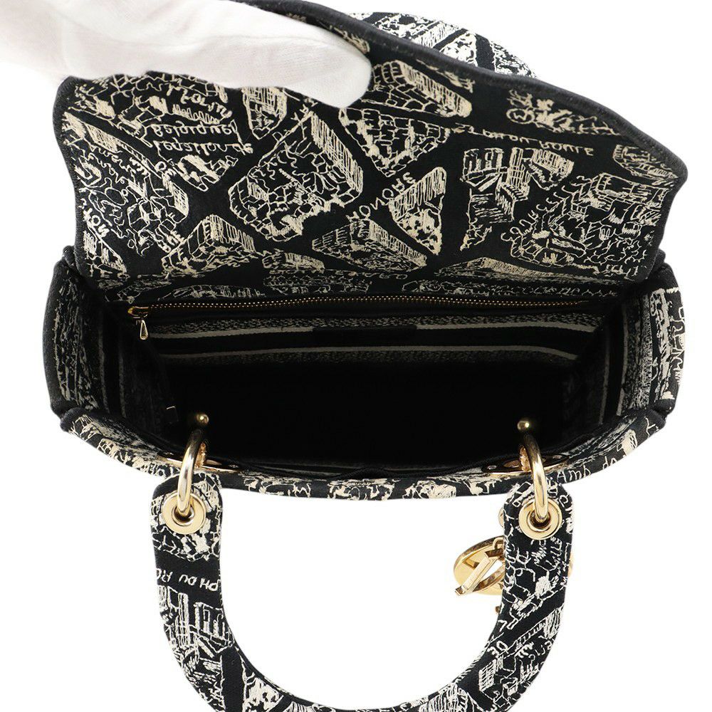 クリスチャン・ディオール ハンドバッグ レディディーライト Plan de Paris ミディアム M0565OOMP_M993 2way 黒