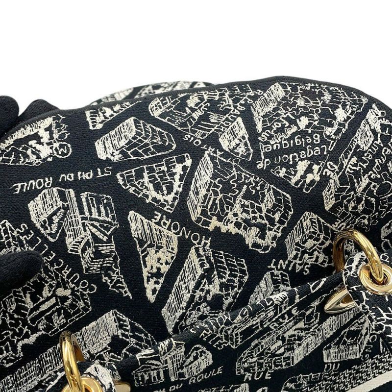 クリスチャン・ディオール ハンドバッグ レディディーライト Plan de Paris ミディアム M0565OOMP_M993 2way 黒