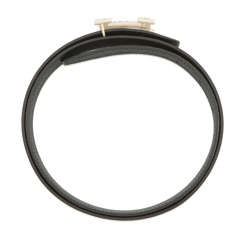 エルメス べルト コンスタンス Hベルト エマイユ フェリン リバーシブル ホワイト/ブラック/アイボリー金具 Z刻印 サイズ85 白 黒