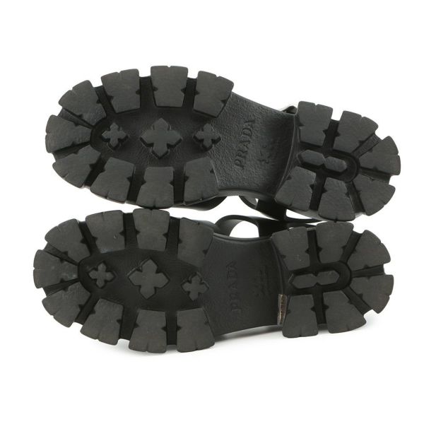 プラダ サンダル モノリス ラバー レディースサイズ38 1X382N PRADA 靴 黒