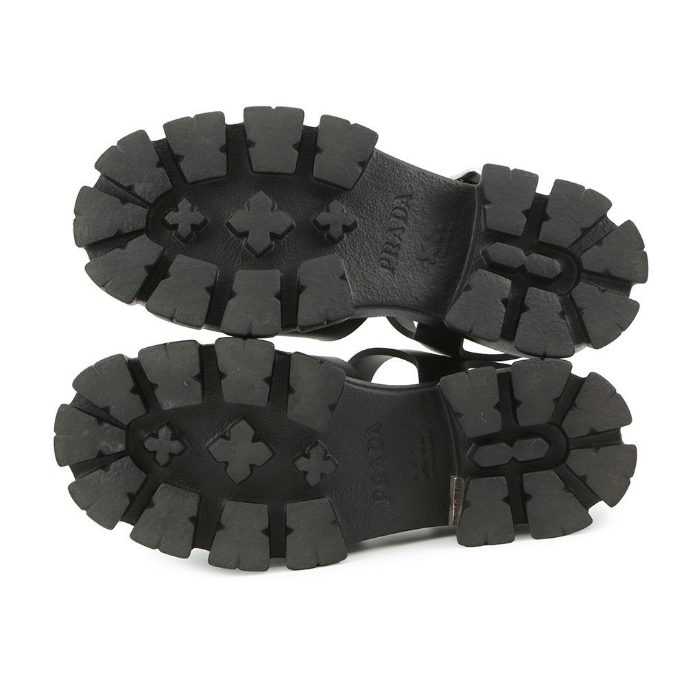 プラダ サンダル モノリス ラバー レディースサイズ38 1X382N PRADA 靴 黒