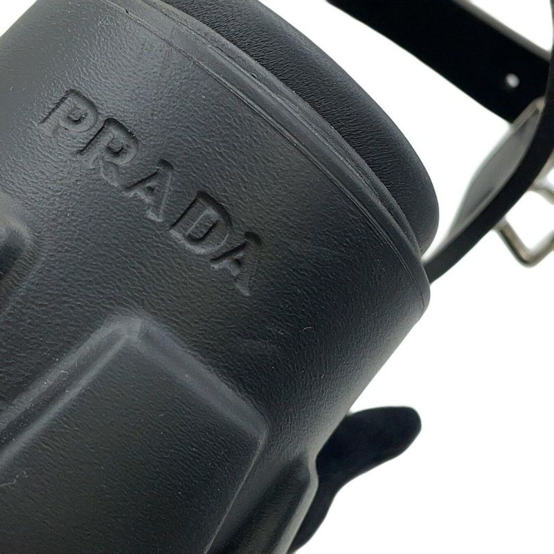 プラダ サンダル モノリス ラバー レディースサイズ38 1X382N PRADA 靴 黒