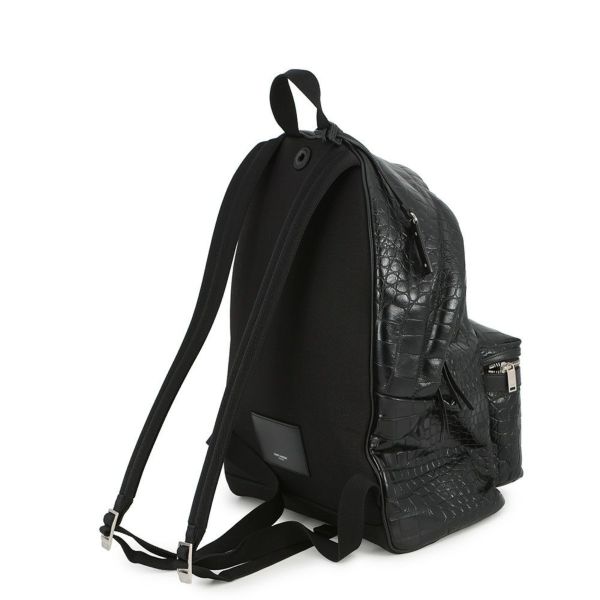 サンローランパリ バックパック シティ CITY クロコ型押しレザー 534967 SAINT LAURENT PARIS リュックサック 黒