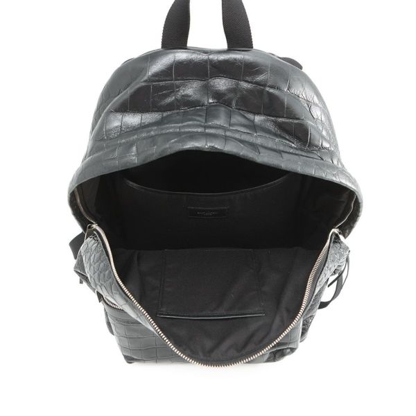 サンローランパリ バックパック シティ CITY クロコ型押しレザー 534967 SAINT LAURENT PARIS リュックサック 黒