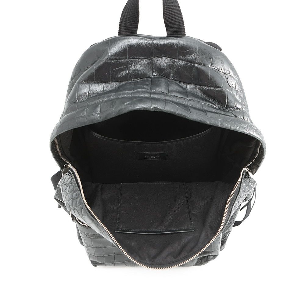 サンローランパリ バックパック シティ CITY クロコ型押しレザー 534967 SAINT LAURENT PARIS リュックサック 黒