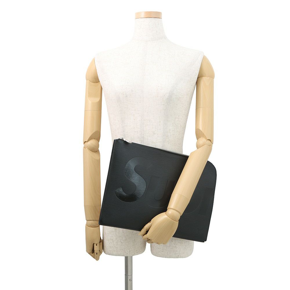 ルイヴィトン クラッチバッグ エピ/シュプリーム ポシェット・ジュール GM M67754 ヴィトン Supreme 限定 ブラック 黒