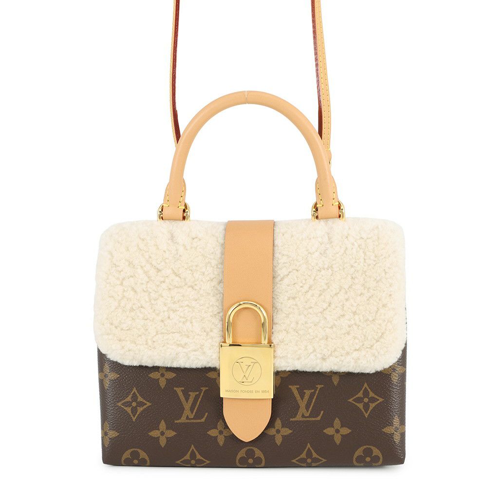 ルイヴィトン ハンドバッグ モノグラム/ムートン ロッキーBB M46318 LOUIS VUITTON 2way
