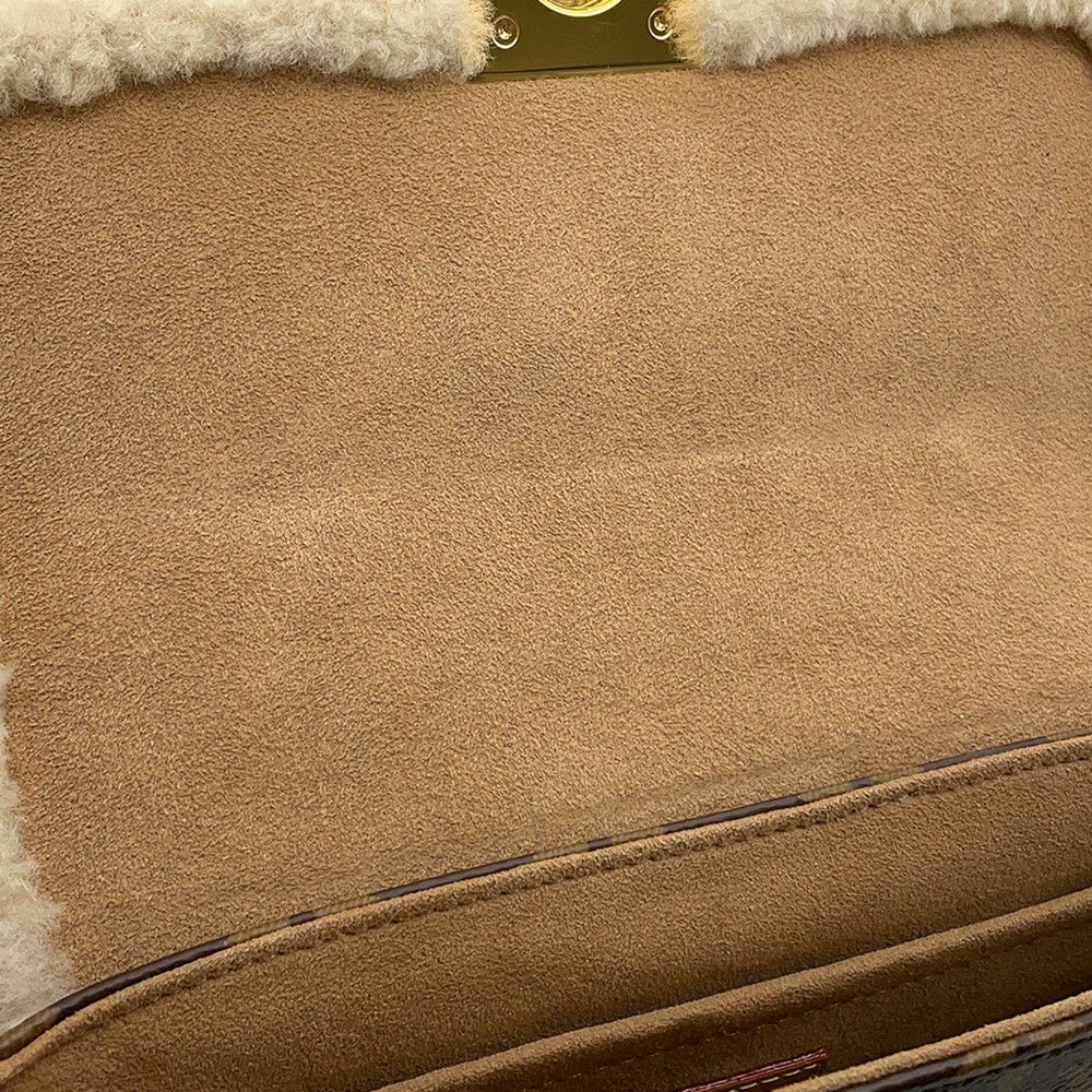 ルイヴィトン ハンドバッグ モノグラム/ムートン ロッキーBB M46318 LOUIS VUITTON 2way