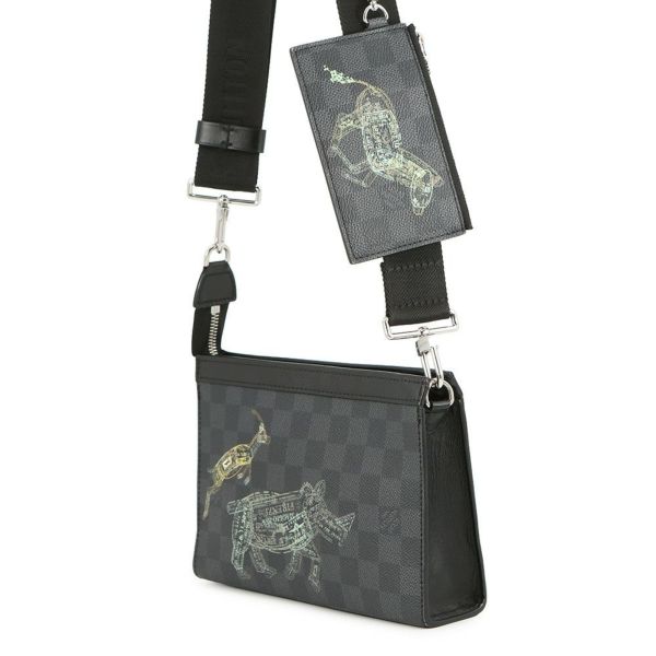 ルイヴィトン ショルダーバッグ ダミエ・グラフィット ガストン・ウェラブルウォレット N64608 LOUIS VUITTON 黒 ブラック