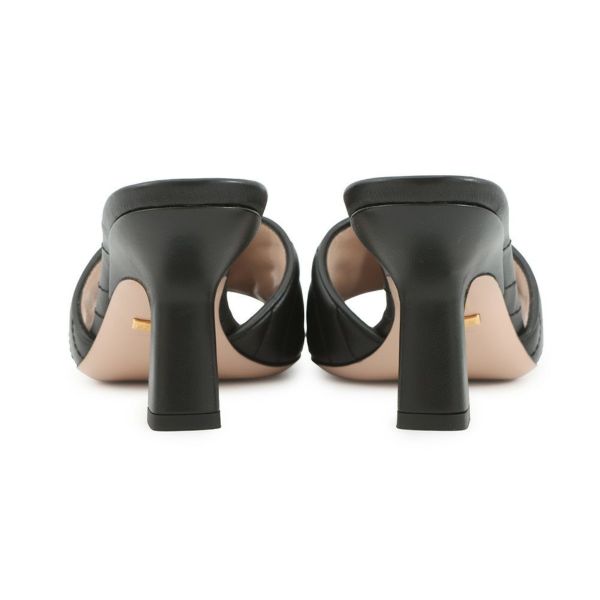 グッチ サンダル GGマーモント ミュール レザー レディースサイズ34 1/2 674839 GUCCI 靴 黒