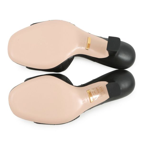 グッチ サンダル GGマーモント ミュール レザー レディースサイズ34 1/2 674839 GUCCI 靴 黒