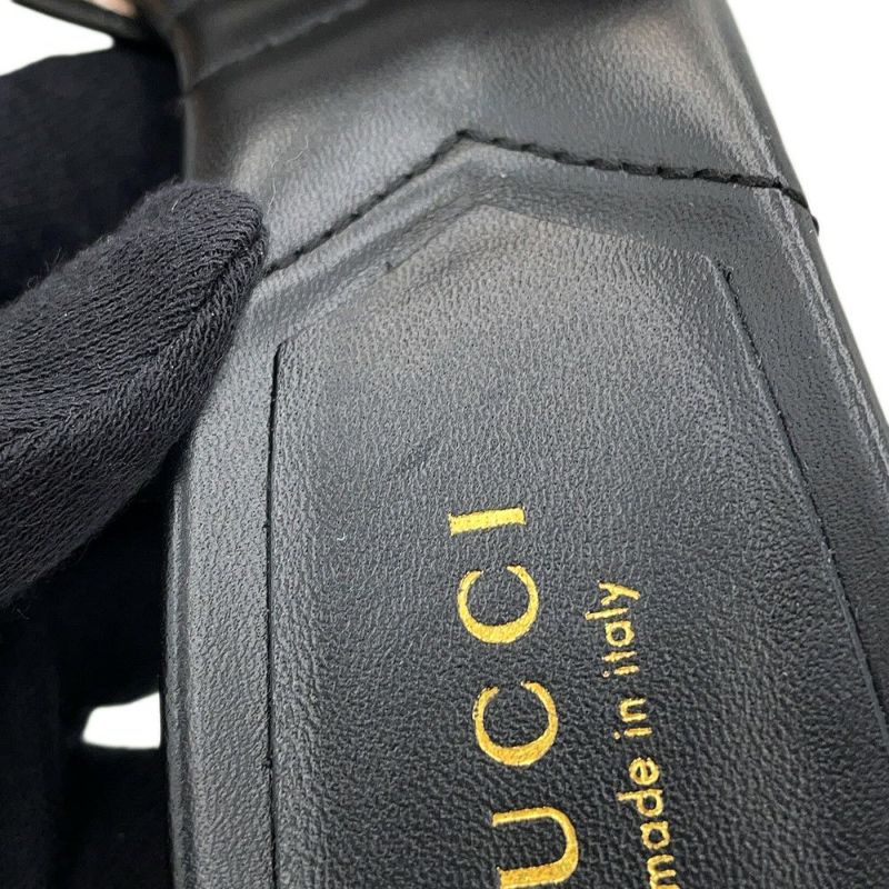 グッチ サンダル GGマーモント ミュール レザー レディースサイズ34 1/2 674839 GUCCI 靴 黒